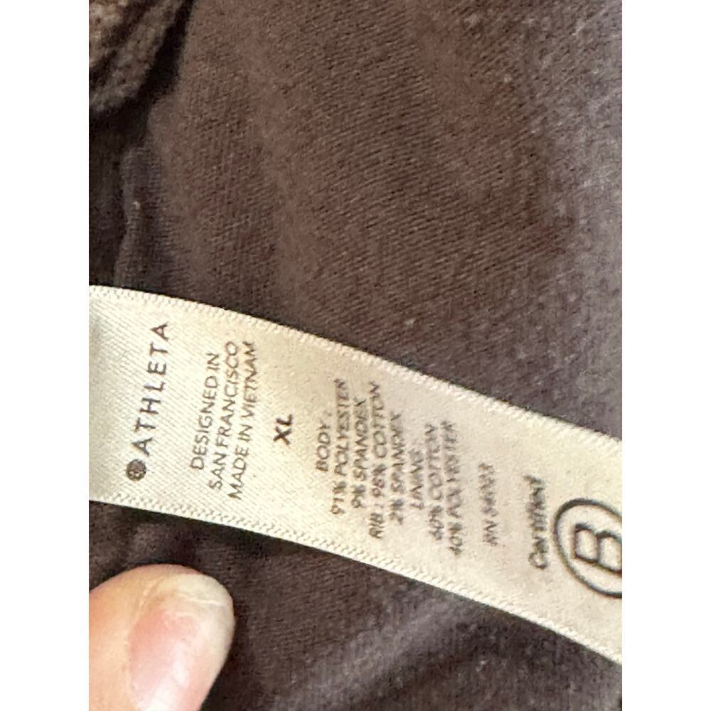 Athleta Women's Brown Cloud Fleece Full Zip Jacket Size XL - Picture 7 of 8